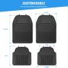 Nilight Rubber Floor Mats for Cars Trucks SUVs,Universal Trim to fit for Most Vehicles,All Weather Protection Heavy Duty Floor Liners,Pack of 4(PVC 4 Pack)