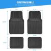 Nilight Rubber Floor Mats for Cars Trucks SUVs,Universal Trim to fit for Most Vehicles,All Weather Protection Heavy Duty Floor Liners,Pack of 4(Rubber 4 Pack)