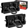 Nilight 2PCS Tractor Bucket Hooks with Tie Down Ring, Bolt-On Grab Hook with Back Plates Compatible with Trailer RV UTV Truck, Grade 70 Grade Forged Steel Max 15000 lbs, Black(Hooks w/ Ring)