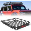 Nilight 51″ X 36″ X 5″ Universal Roof Rack Cargo Basket Heavy-Duty 200LBS Capacity Rooftop Cargo Carrier Luggage Holder & Soft Waterproof|Cargo Bag|Net|Ratchet Straps for SUV Truck Vehicle(51″x 36″x 5″ Roof Basket)