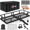 Nilight 53″ X 19″ X 4″ Hitch Cargo Carrier Fits 2-inch Hitch Receiver 500 Lbs Capacity Basket Cargo Net|Ratchet Straps|Hitch Stabilizer for SUV Pickup Camping Traveling(24″ Basket w/Bag Net Straps Stabilizer Lock)