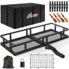 Nilight 53″ X 19″ X 4″ Hitch Cargo Carrier Fits 2-inch Hitch Receiver 500 Lbs Capacity Basket Cargo Net|Ratchet Straps|Hitch Stabilizer for SUV Pickup Camping Traveling(20″x 60″x 7.87″  w/Bag Net Straps)