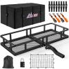 Nilight 53″ X 19″ X 4″ Hitch Cargo Carrier Fits 2-inch Hitch Receiver 500 Lbs Capacity Basket Cargo Net|Ratchet Straps|Hitch Stabilizer for SUV Pickup Camping Traveling(24″x 60″x 7.87″ w/Bag Net Straps)