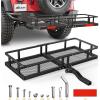 Nilight 53″ X 19″ X 4″ Hitch Cargo Carrier Fits 2-inch Hitch Receiver 500 Lbs Capacity Basket Cargo Net|Ratchet Straps|Hitch Stabilizer for SUV Pickup Camping Traveling(20″x 60″x 7.87″ Hitch Basket)