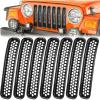 Nilight 7Pcs Front Grille Trims Inserts Cover Guard Fit for 1997 1998 1999 2000 2001 2002 2003 2004 2005 2006 Wrangler TJ & Unlimited(For 1997-2006 TJ)