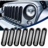 Nilight 7Pcs Front Grille Trims Inserts Cover Guard Fit for 1997 1998 1999 2000 2001 2002 2003 2004 2005 2006 Wrangler TJ & Unlimited(For 2007-2017 JK)