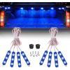 Nilight 8PCS Truck Pickup Bed Light 24LED Blue Cargo Rock Lighting Kits with Switch for Van Off-Road Under Car Side Marker Foot Wells Rail