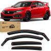 Nilight Durable in Channel Rain Guards for Honda Civic Hatchback 2016 2017 2018 2019 2020 2021 Window Deflectors, Vent Window Visors-4pcs