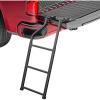 Nilight Foldable Truck Tailgate Ladder for Pickup with Aluminum Step Grip Plates, Replaceable Rubber Feet & Stainless Steel Self Drilling Hex Screws for Easy Installation, 2 Year Warranty