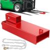 Nilight Forklift Trailer Hitch Attachment Fits 2 Inch Receiver Clamp on Pallet Fork Trailer Towing Adapter with Safety Chain & 5/8” Hitch Pin Clip Red(Forklift Trailer Hitch 5.5in width)