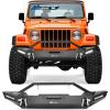 Nilight Front Bumper Compatible for 1987-2006 Jeep Wrangler TJ & YJ Rock Crawler Bumper with 2 x LED Lights, Winch Plate and 2 x D-Rings,Upgraded Textured Black(Front Bumper for 1987-2006 TJ/YJ)