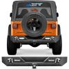 Nilight Front Bumper Compatible for 1987-2006 Jeep Wrangler TJ & YJ Rock Crawler Bumper with 2 x LED Lights, Winch Plate and 2 x D-Rings,Upgraded Textured Black(Rear Bumper for 1987-2006 TJ/YJ)