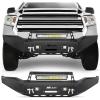 Nilight Front Bumper Full Width Solid Steel Off-Road Compatible for 2007 2008 2009 2010 2011 2012 2013 Toyota Tundra Pickup Truck with Winch Plate 120W LED Light Bar 2x18w Light Pods