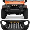 Nilight Front Bumper Grill Cover for 2007 2008 2009 2010 2011 2012 2013 2014 2015 2016 2017 2018 Wrangler JK/JKU Rubicon, & Sahara Sport with LED Work Light Pods Matte Black(For 2018-2025 JL&JT)