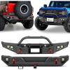 Nilight Front Rear Bumper Combo Compatible for 2021 2022 2023 2024 Ford Bronco,Rock Crawler with Hitch Receiver Winch Plate Nilight Upgraded LED Lights D-Rings Off Road