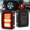 Nilight JK Tail Light LED Red Running Stop Brake Turn Signals Lights White Reverse Back Up DOT APPROVED Smoked Lens Taillight Compatible with 2007-2018 Wrangler JKU(JK 2007-2017 Tail Light)