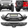Nilight Off Road Front Rear Tubular Doors with Side View Mirrors Compatible with 2018 2019 2020 2021 2022 2023 Wrangler JL 2020 2021 2022 2023 Gladiator JT 4 Door Only, 2 Years Warranty(Front Bumper B +Rear Bumper JL)