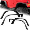 Nilight Off-Road Fender Flares Kit Compatible with 2007-2018 Wrangler JK (2/4 Doors) Heavy-Duty Solid Steel Black Textured Fenders for Unlimited JK Front & Rear Flat-4pcs(JK-63D)(For 1997-2006 TJ/LJ)