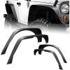 Nilight Off-Road Fender Flares Kit Compatible with 2007-2018 Wrangler JK (2/4 Doors) Heavy-Duty Solid Steel Black Textured Fenders for Unlimited JK Front & Rear Flat-4pcs(JK-63D)(For 2007-2018 JK)