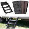 Nilight RV Step Covers 4 Pack 19 x 7.5 inches, Non Slip Camper Stair Cover Rug with Hook & Loop Works on Electrical Manual RV Stairs Carpet Step Rug for Mobile Home Camper Trailers Steps Outside, Gray(4pcs 19″ with Hook-and-loop Fastener)