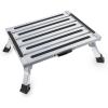 Nilight RV Step Stool Aluminum Folding Platform Steps 19×14.5 RV Steps 4 Levels Adjustable Step Stool with Anti-Slip Surface Rubber Feet Handle Supports Up to 500lbs for Camper Travel Trailer, Silver(Silver)