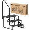 Nilight RV Steps with Handrail, 3 Steps Hot Tub Steps Outdoor RV Stairs Step Portable Mobile Motor Home Stairs for Camper Travel Trailers Dock Entry Steps 5th Wheel RV Porch with Anti-Slip Handrail(3 Steps)