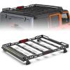Nilight Roof Rack Cargo Basket with LED Light Bar Compatible with 2007-2025 Wrangler JK JL Unlimited & Gladiator JT 4 Door Hardtop, JKU JLU Luggage Rooftop Storage Carrier(JK/JL/JT Roof Rack)