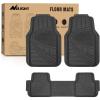 Nilight Rubber Floor Mats for Cars Trucks SUVs,Universal Trim to fit for Most Vehicles,All Weather Protection Heavy Duty Floor Liners,Pack of 4(PVC 3 Pack)
