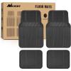 Nilight Rubber Floor Mats for Cars Trucks SUVs,Universal Trim to fit for Most Vehicles,All Weather Protection Heavy Duty Floor Liners,Pack of 4(Rubber 4 Pack)
