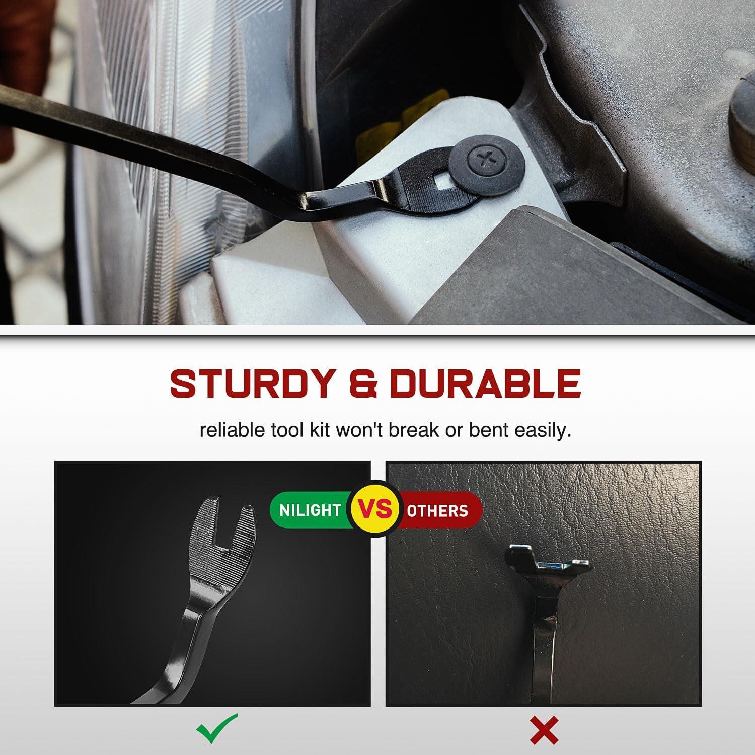 imageNilight 101Pcs Engine Under Cover PushType Retainer for Lexus ampampToyota Clips 9046707201 Front Bumper Nut Grommet Avalon ampamp Camry 9018906193 Liner Screw Bolt 9015960477 with Fastener Remover61 Clips Tools