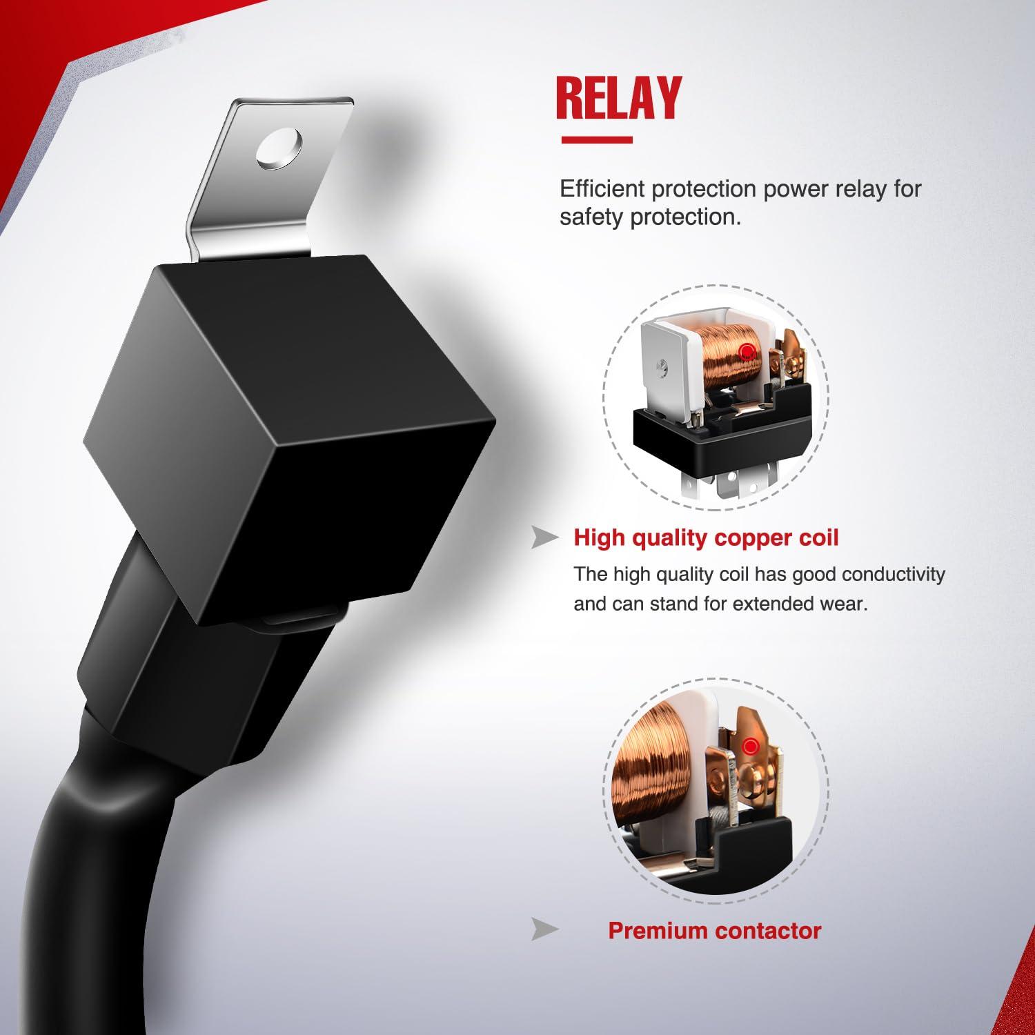 imageNilight 16AWG OffRoad LED Light Bar Wiring Harness Kit 12V Relay OnOff Rocker Switch 2 Leads2 Years Warranty14AWG1 Lead Remote Flash 5PIN Switch