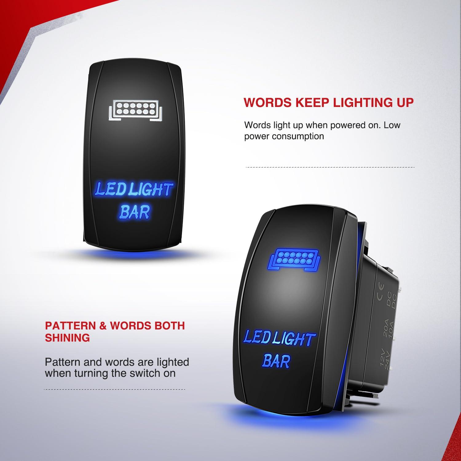 imageNilight 16AWG OffRoad LED Light Bar Wiring Harness Kit 12V Relay OnOff Rocker Switch 2 Leads2 Years Warranty16AWG2 Lead Remote Flash 5PIN Switch