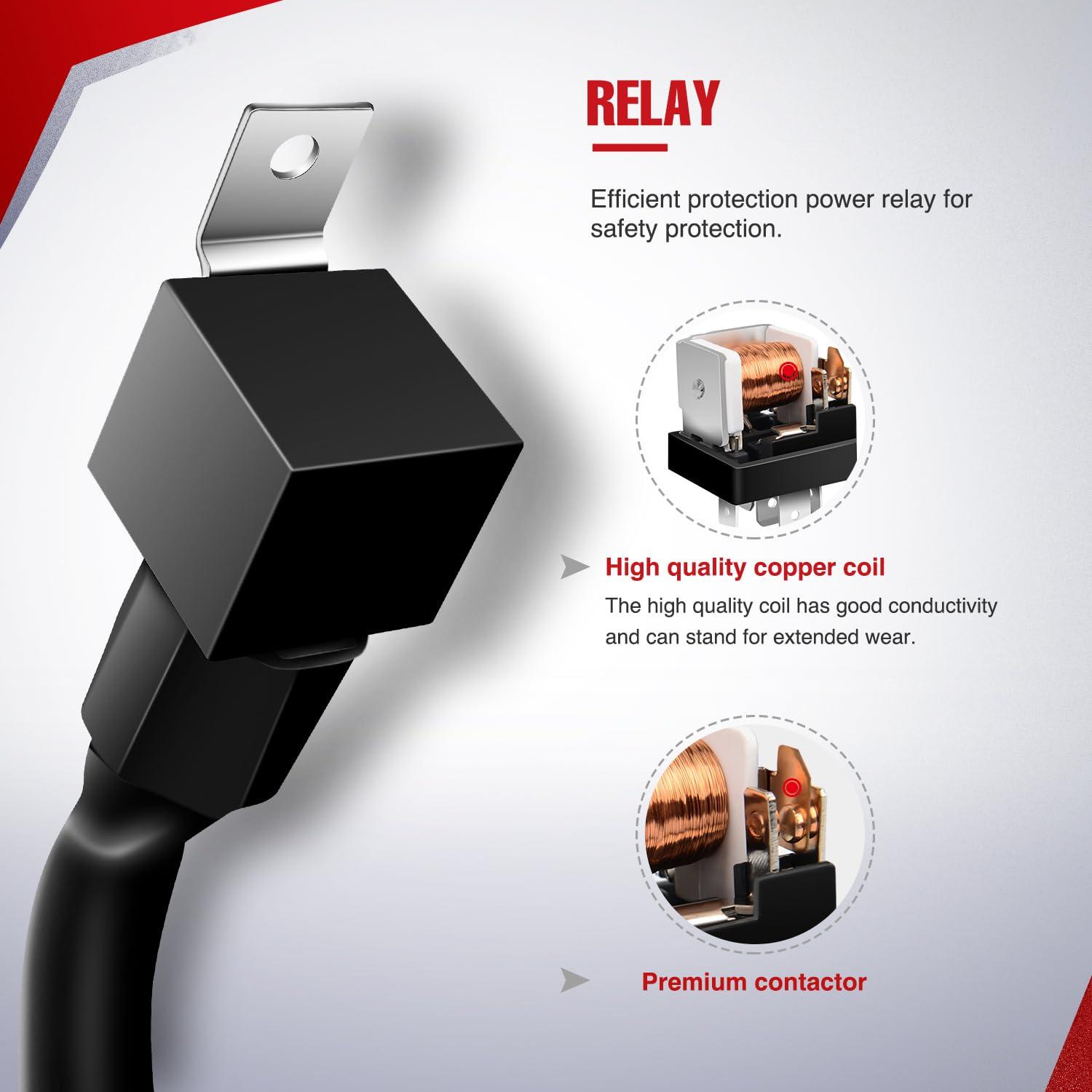 imageNilight 16AWG OffRoad LED Light Bar Wiring Harness Kit 12V Relay OnOff Rocker Switch 2 Leads2 Years Warranty16AWG2 Lead Remote Flash 5PIN Switch