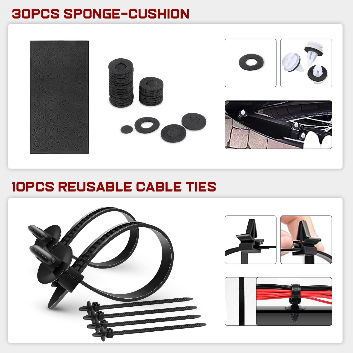 imageNilight 181PCS Car Bumper Retainer Clips with Fastener Remover for Lexus Toyota 4Runner Tacoma RAV4 Scion 7549535010 7539735010 9018906065 9018906013 9018906028 90467072012 Years Warranty1125Pcs