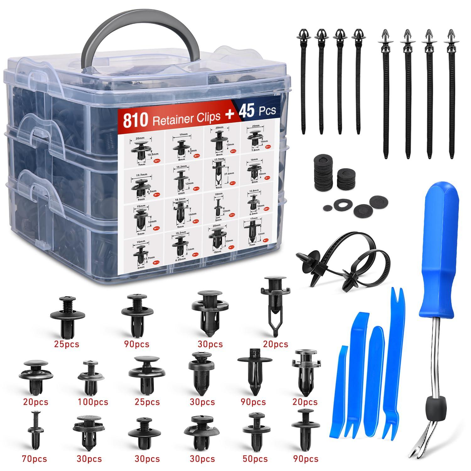 imageNilight 181PCS Car Bumper Retainer Clips with Fastener Remover for Lexus Toyota 4Runner Tacoma RAV4 Scion 7549535010 7539735010 9018906065 9018906013 9018906028 90467072012 Years Warranty855Pcs