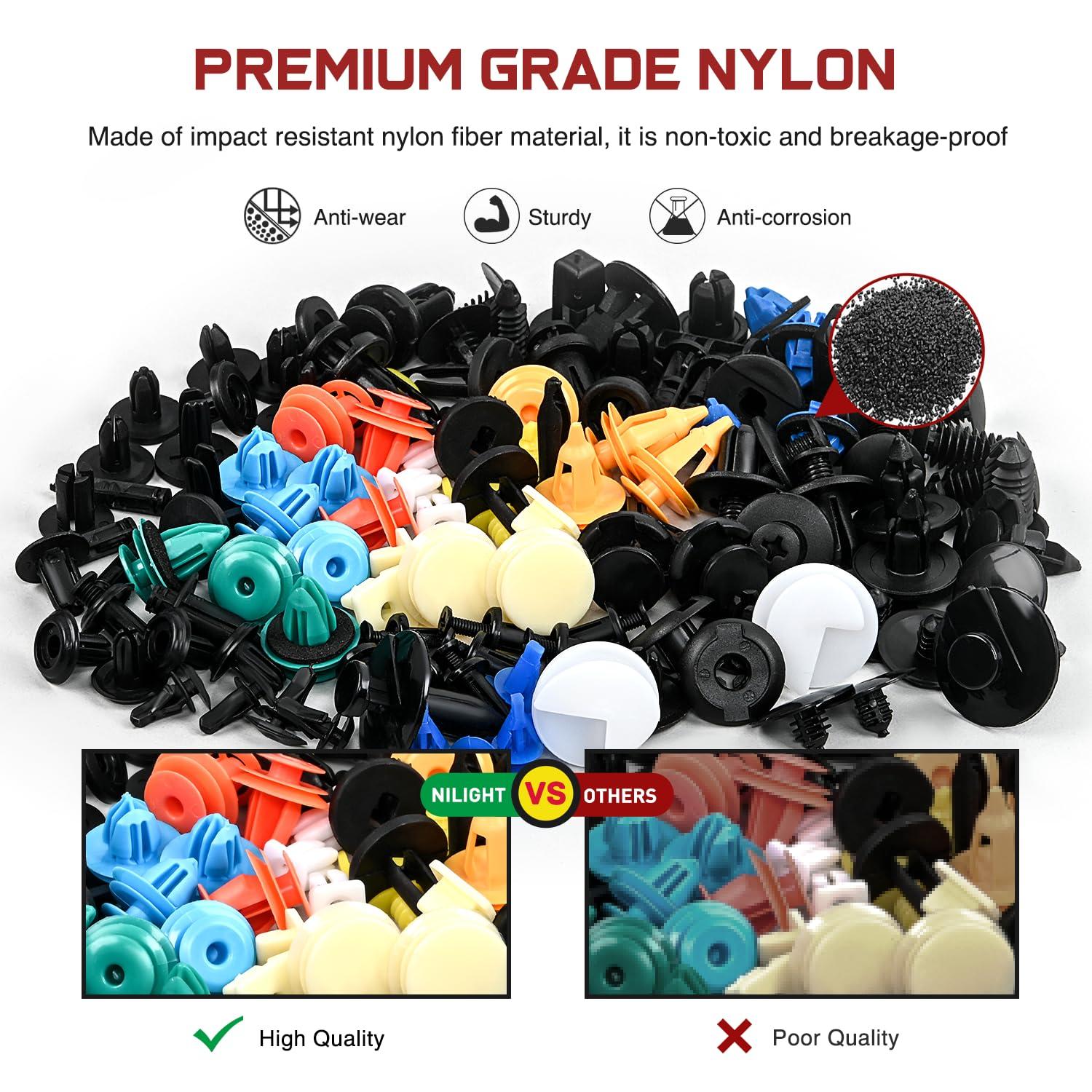 imageNilight 181PCS Car Bumper Retainer Clips with Fastener Remover for Lexus Toyota 4Runner Tacoma RAV4 Scion 7549535010 7539735010 9018906065 9018906013 9018906028 90467072012 Years Warranty1000Pcs Clips 45 Remover