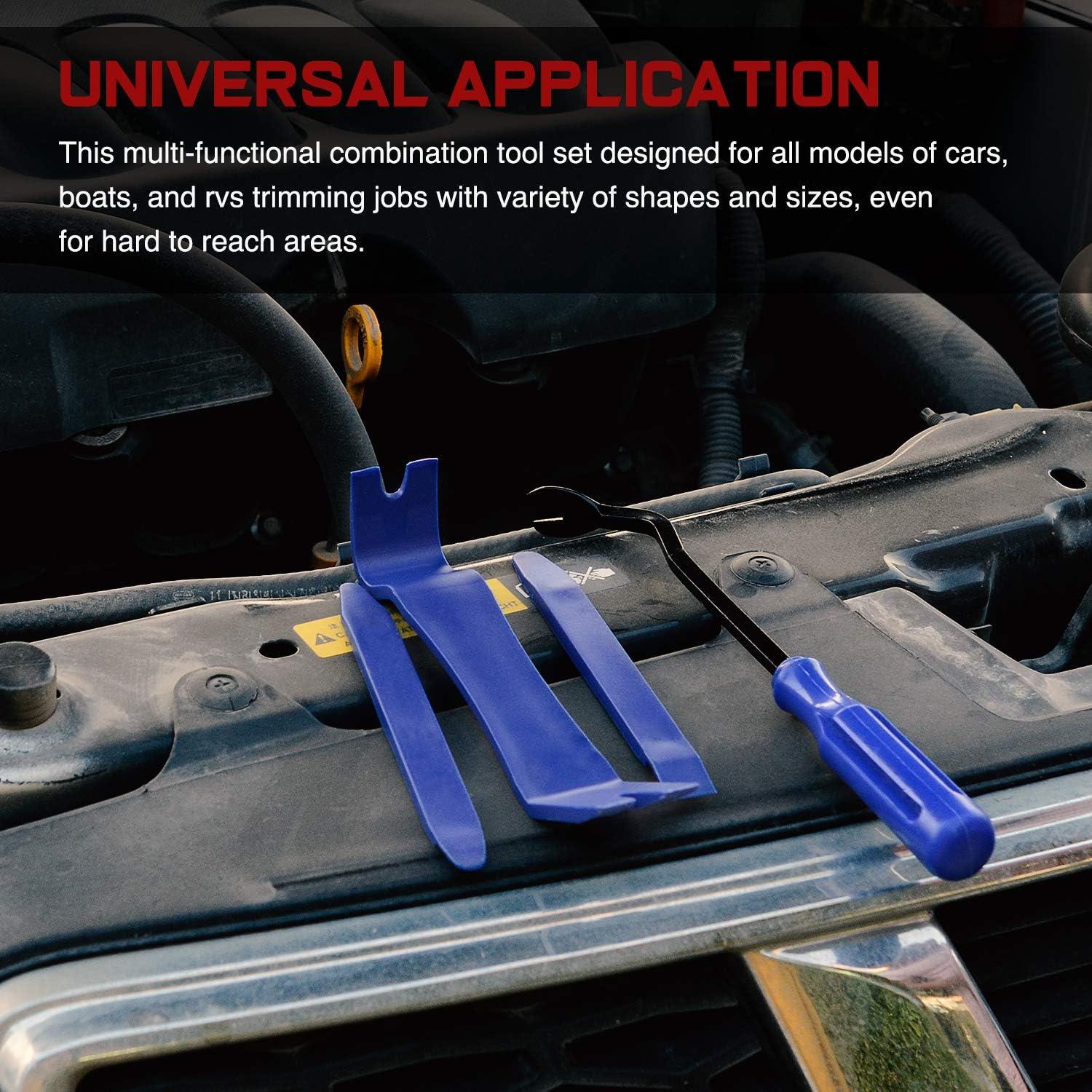 imageNilight 19Pcs Trim Removal Tool Set Panel Fastener Clips Removal Automotive Plastic Upholstery Pliers Removal Install Car Tool with Storage Bag for Trim Panel Audio Clip Pliers YellowBlue