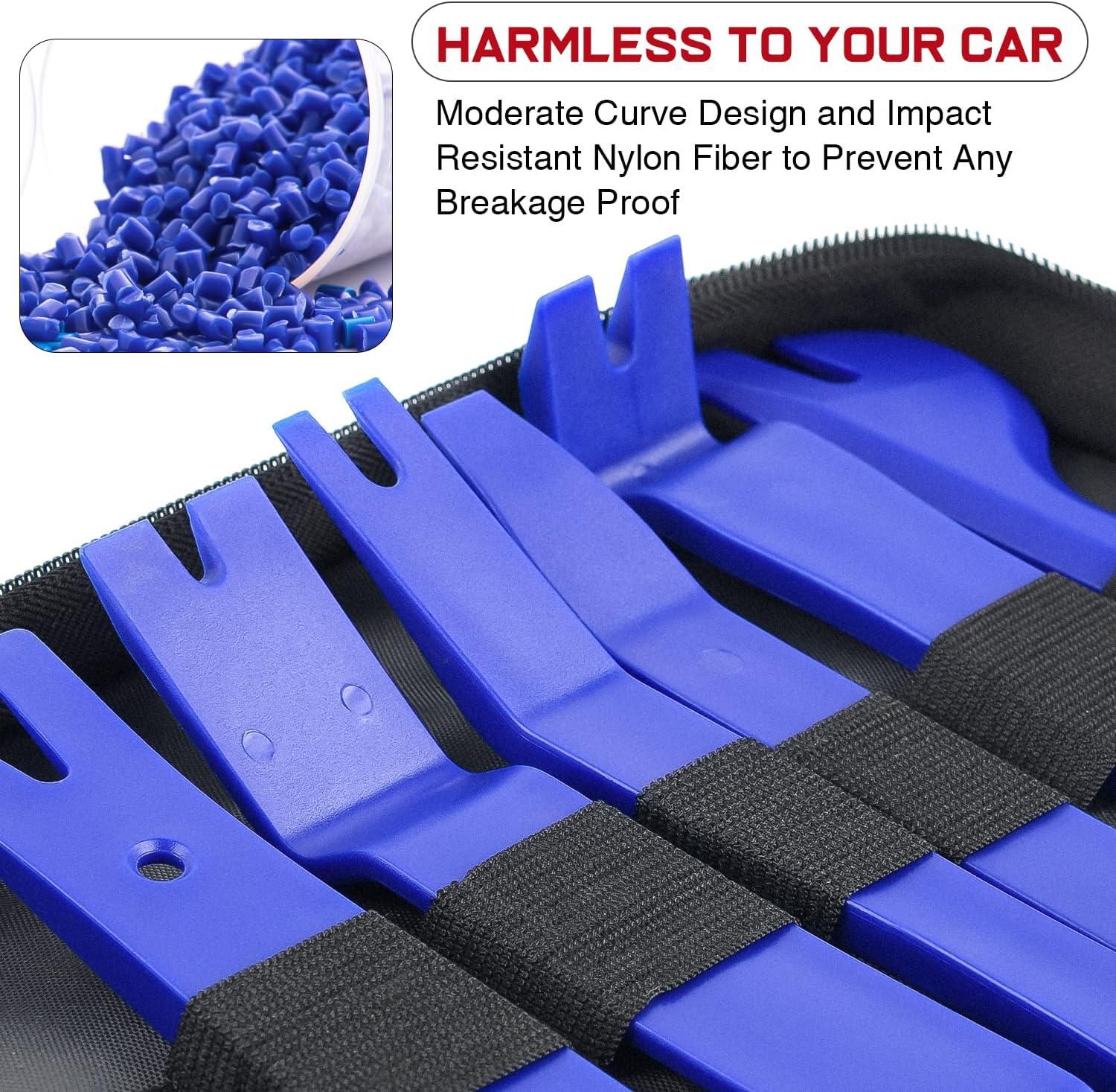 imageNilight 19Pcs Trim Removal Tool Set Panel Fastener Clips Removal Automotive Plastic Upholstery Pliers Removal Install Car Tool with Storage Bag for Trim Panel Audio Clip Pliers YellowBlue