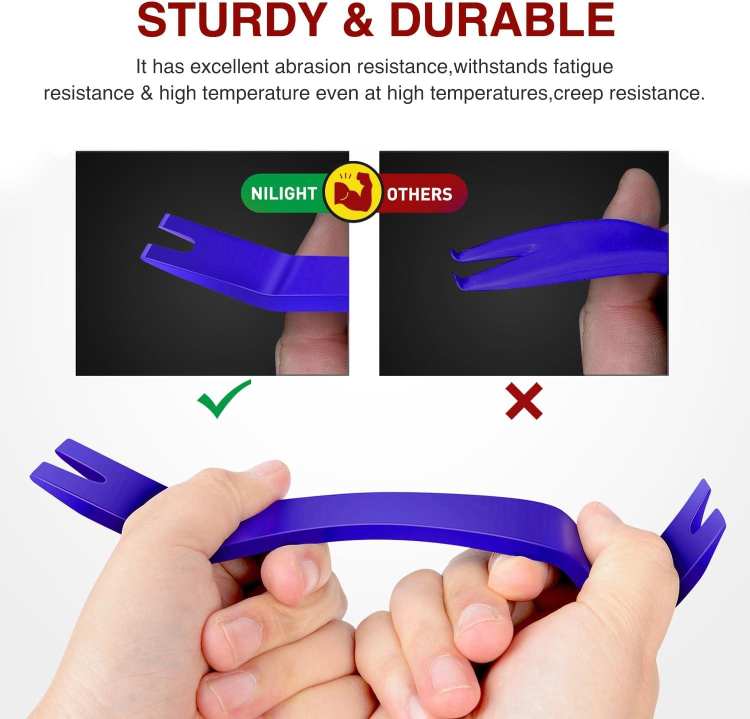 imageNilight 19Pcs Trim Removal Tool Set Panel Fastener Clips Removal Automotive Plastic Upholstery Pliers Removal Install Car Tool with Storage Bag for Trim Panel Audio Clip Pliers YellowBlue