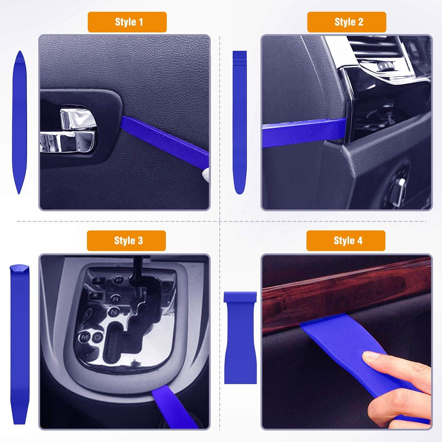 imageNilight 19Pcs Trim Removal Tool Set Panel Fastener Clips Removal Automotive Plastic Upholstery Pliers Removal Install Car Tool with Storage Bag for Trim Panel Audio Clip Pliers YellowBlue