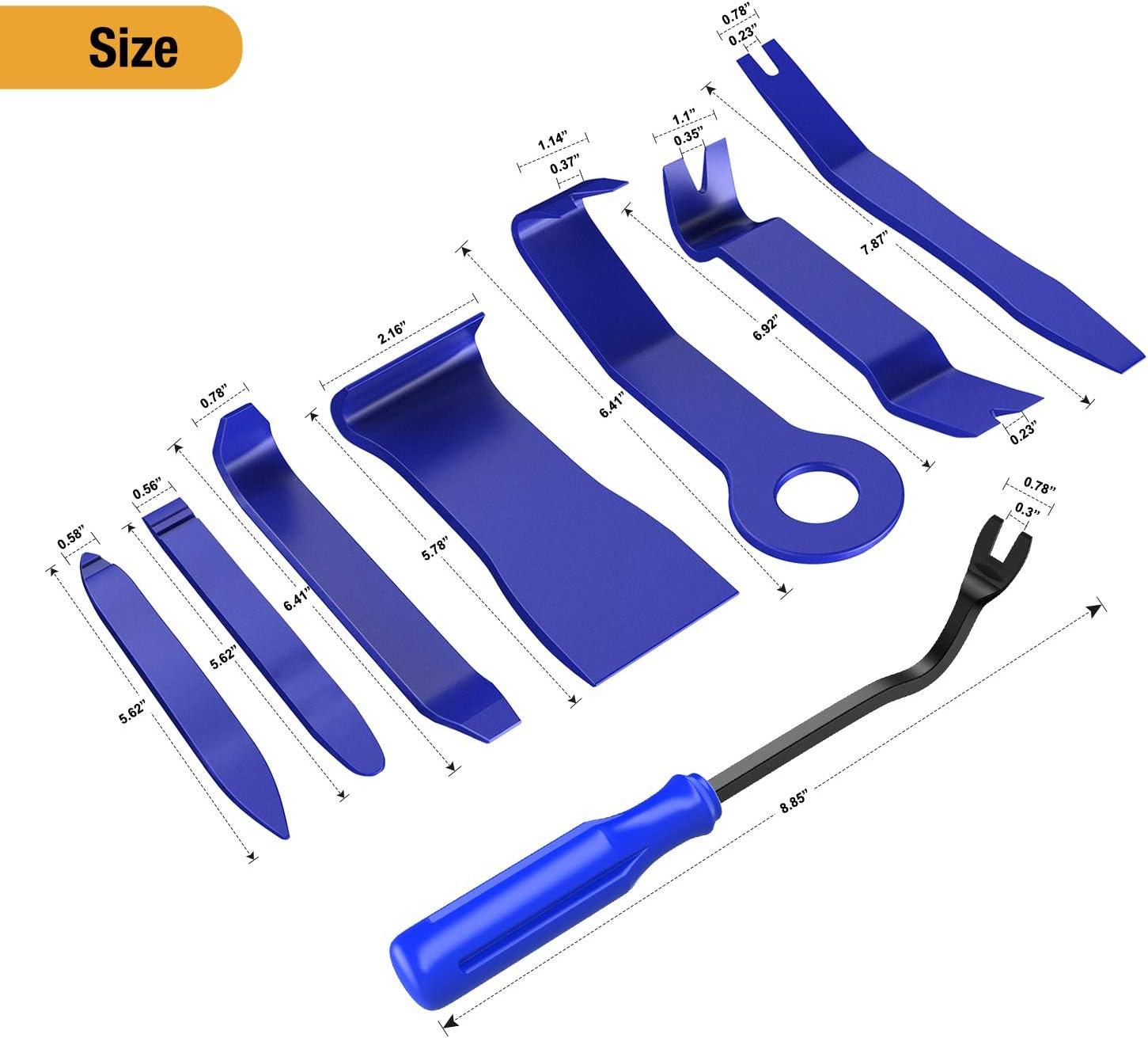 imageNilight 19Pcs Trim Removal Tool Set Panel Fastener Clips Removal Automotive Plastic Upholstery Pliers Removal Install Car Tool with Storage Bag for Trim Panel Audio Clip Pliers YellowBlue