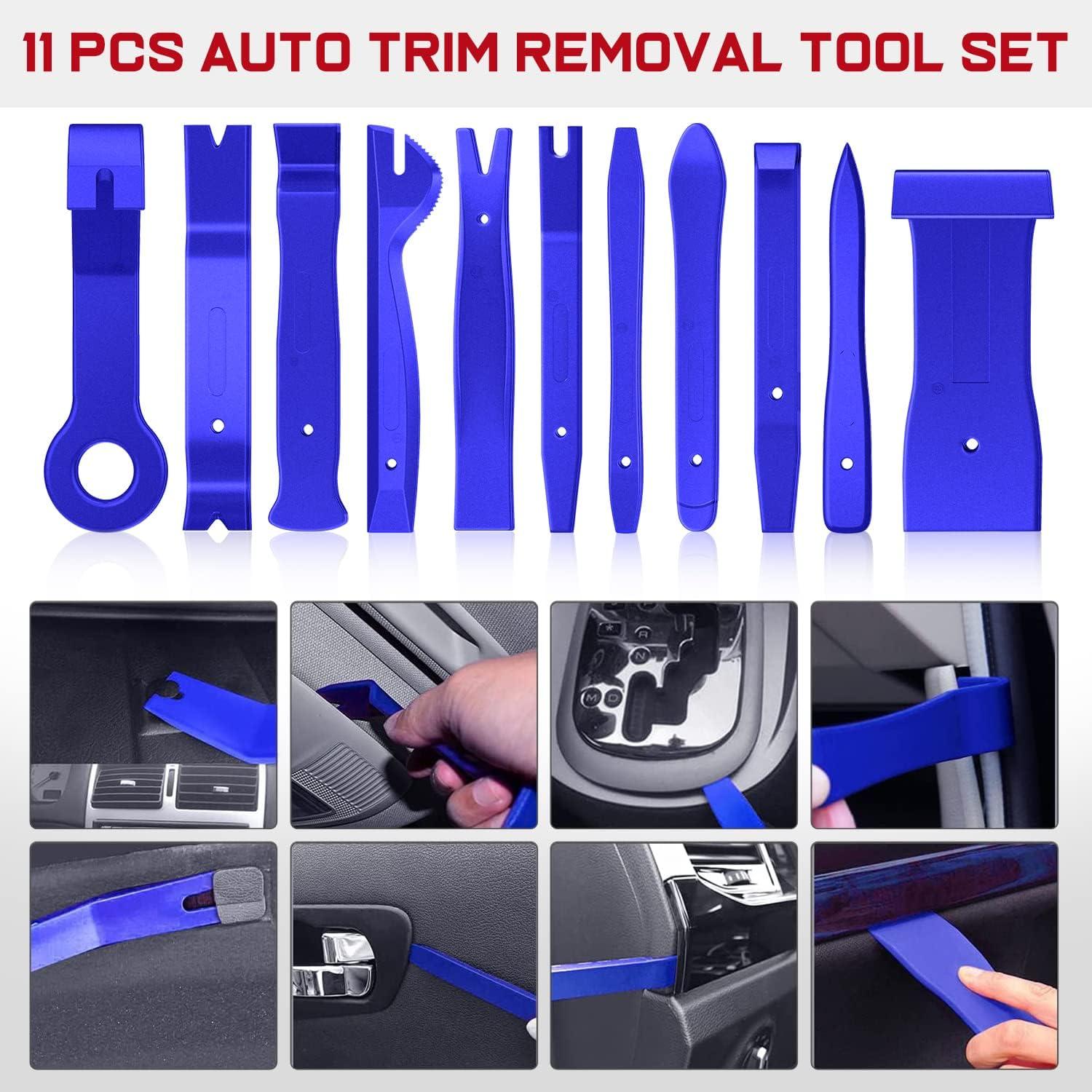 imageNilight 19Pcs Trim Removal Tool Set Panel Fastener Clips Removal Automotive Plastic Upholstery Pliers Removal Install Car Tool with Storage Bag for Trim Panel Audio Clip Pliers YellowBlue