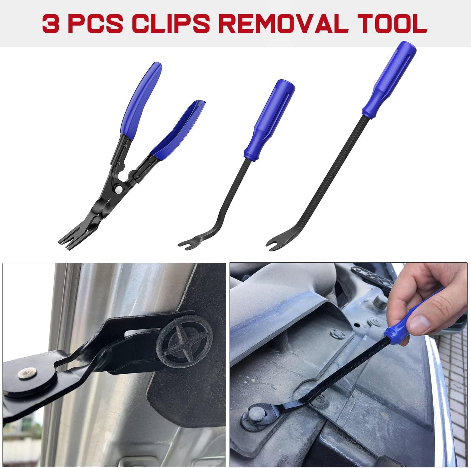 imageNilight 19Pcs Trim Removal Tool Set Panel Fastener Clips Removal Automotive Plastic Upholstery Pliers Removal Install Car Tool with Storage Bag for Trim Panel Audio Clip Pliers YellowBlue