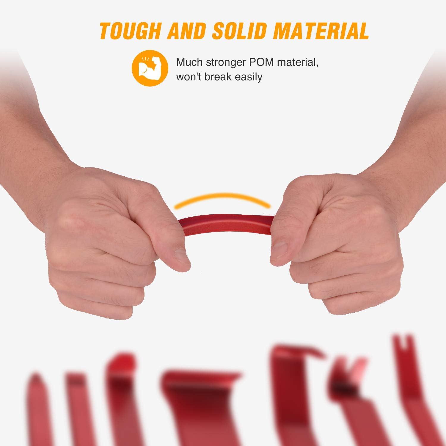 imageNilight 19Pcs Trim Removal Tool Set Panel Fastener Clips Removal Automotive Plastic Upholstery Pliers Removal Install Car Tool with Storage Bag for Trim Panel Audio Clip Pliers YellowRed