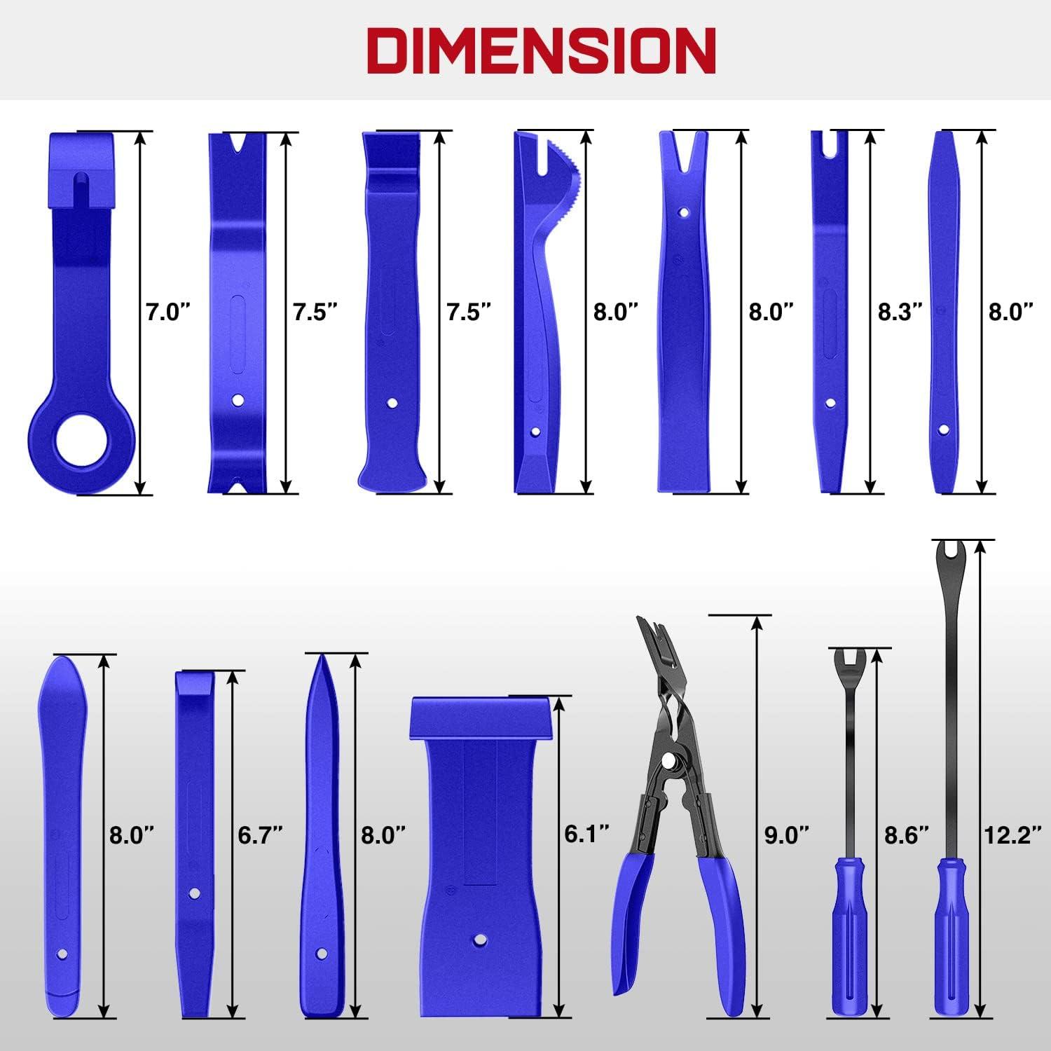 imageNilight 19Pcs Trim Removal Tool Set Panel Fastener Clips Removal Automotive Plastic Upholstery Pliers Removal Install Car Tool with Storage Bag for Trim Panel Audio Clip Pliers YellowBlue