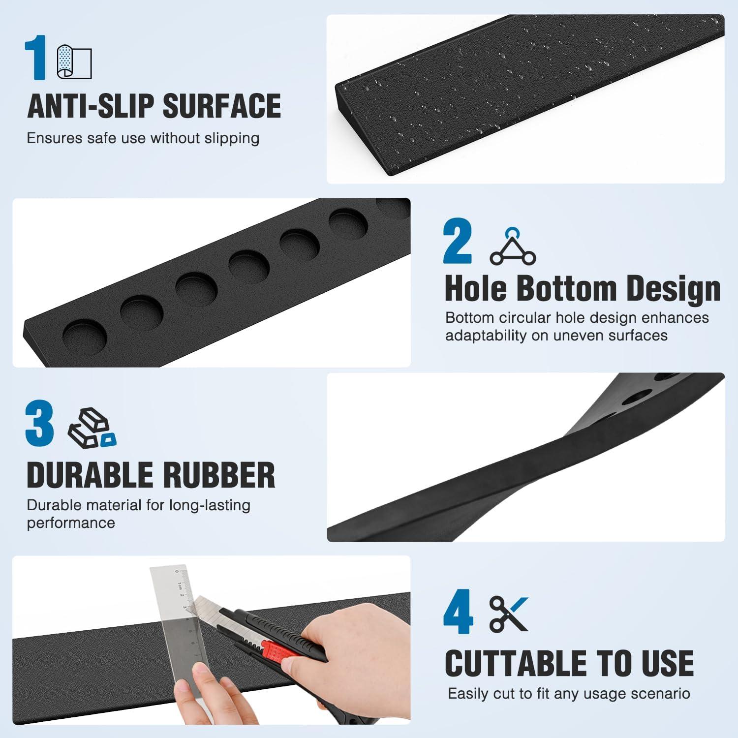 imageNilight 1quot Rise Threshold Ramp for Doorways 394quot Wide Low Profile Cuttable Rubber Wheelchair Access Door Ramp for Doorway Curb Home Steps Bathroom12 Rise