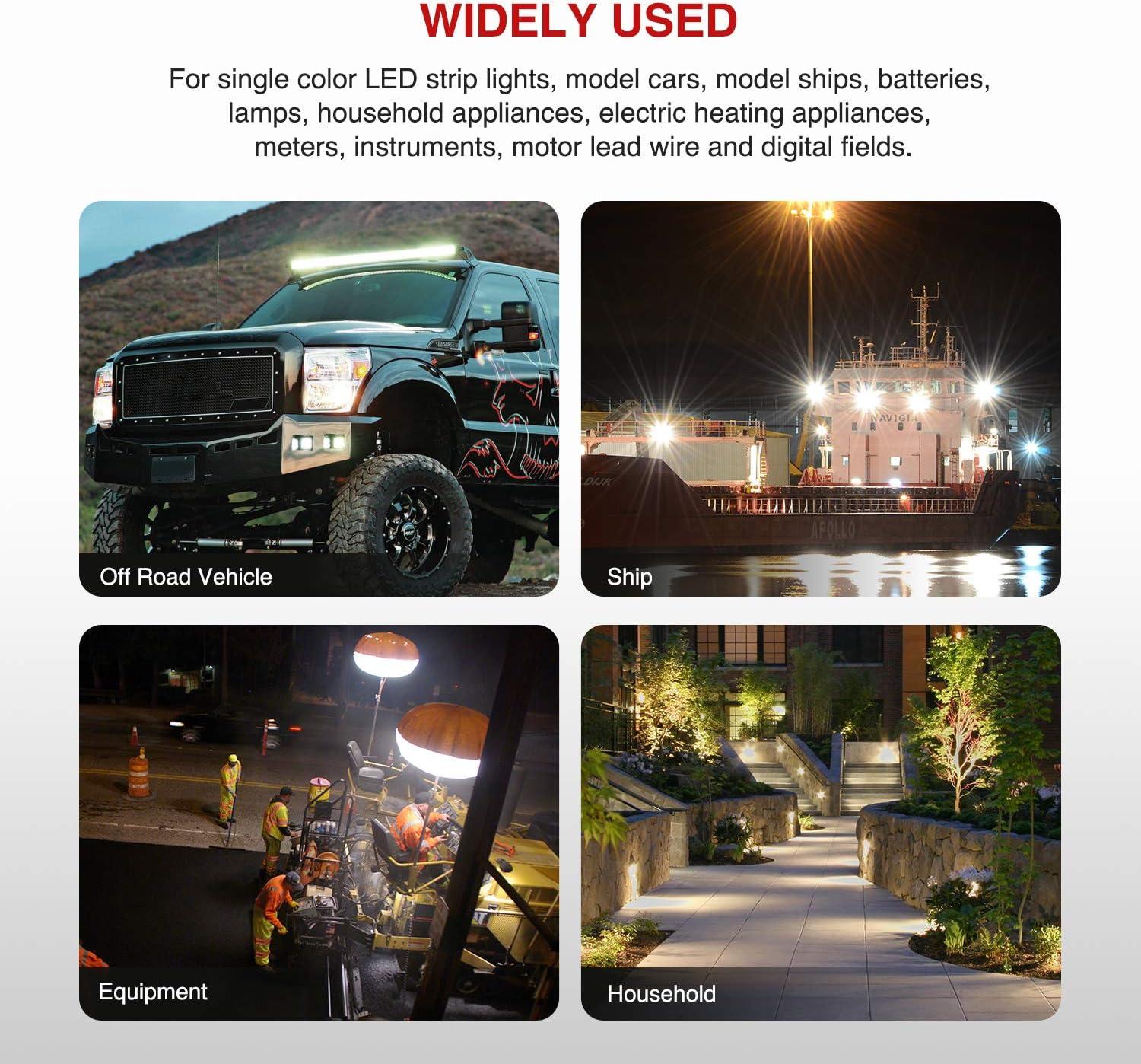 imageNilight 2PCS 16 AWG Wiring Harness Extension Kit Help 1 Lead Harness to Connect 2 Off Road LED Light Bar 2 Year WarrantyBlack