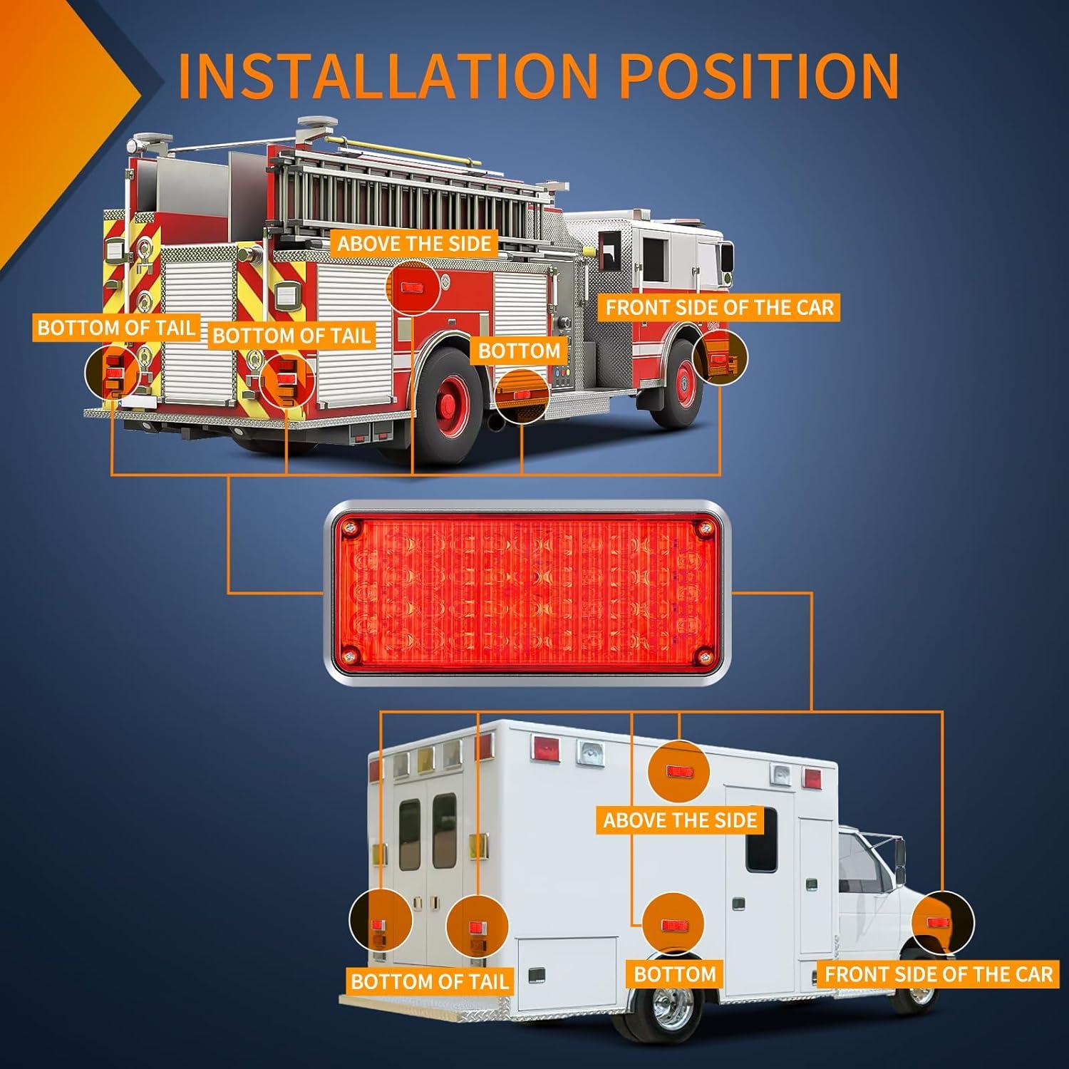 imageNilight 2PCS 42LED Red Wireless Magnetic Strobe Lights Portable Warning Hazard Light Surface Mount Waterproof 5 Patterns for 12V 24V Cars Trucks Van Off Road Vehicles ATV