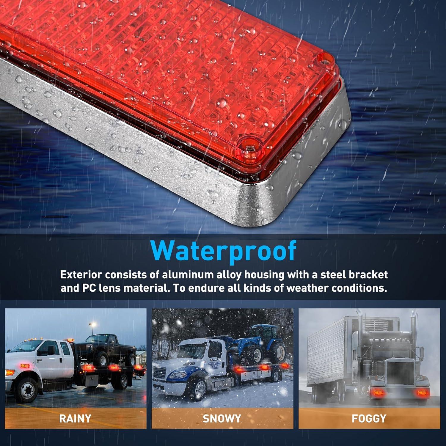 imageNilight 2PCS 42LED Red Wireless Magnetic Strobe Lights Portable Warning Hazard Light Surface Mount Waterproof 5 Patterns for 12V 24V Cars Trucks Van Off Road Vehicles ATV