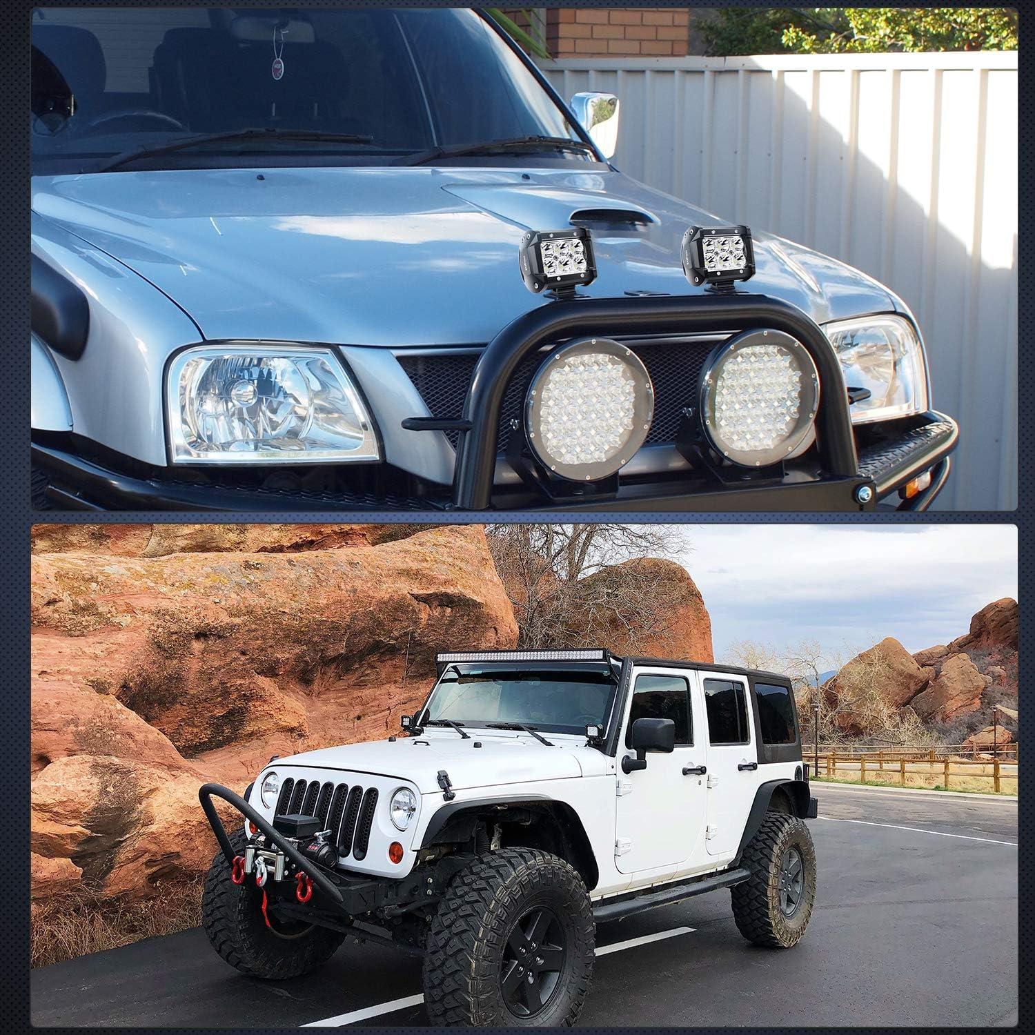 imageNilight 2PCS Universal SideMounted Brackets Adjustable Compatible with Straight or Curved Led Light Bar 2 Years WarrantyBlackSlide Bracket